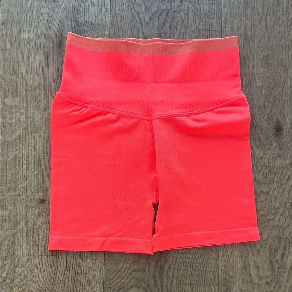 NWOT JoyLab Women's High-Waisted Neon Orange Shorts Size S